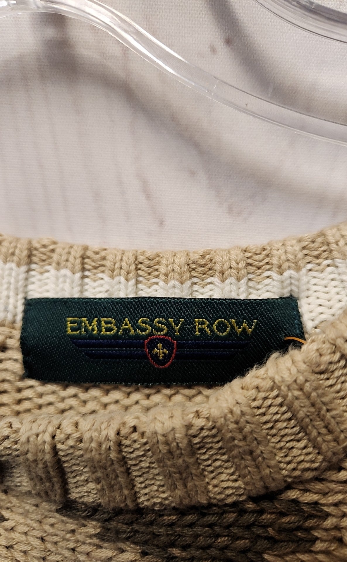Embassy Row Men's Size M Beige Sweater