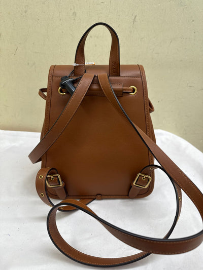 NWT Coach CBX66 Summer I Turned Pretty Brown Leather Turnlock Backpack