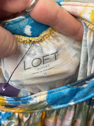 Loft Women's Size M Yellow Floral Sleeveless Top