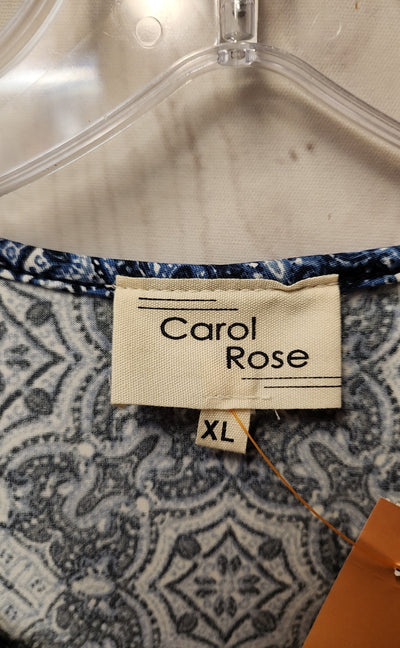 Carol Rose Women's Size XL Blue Short Sleeve Top