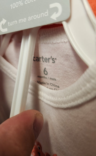 NWT Carters Boy's Size 6 Months Red & Gray 3 Pcs Outfit Set