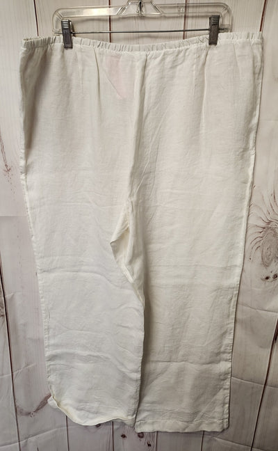 J Jill Women's Size XL White Linen Pants