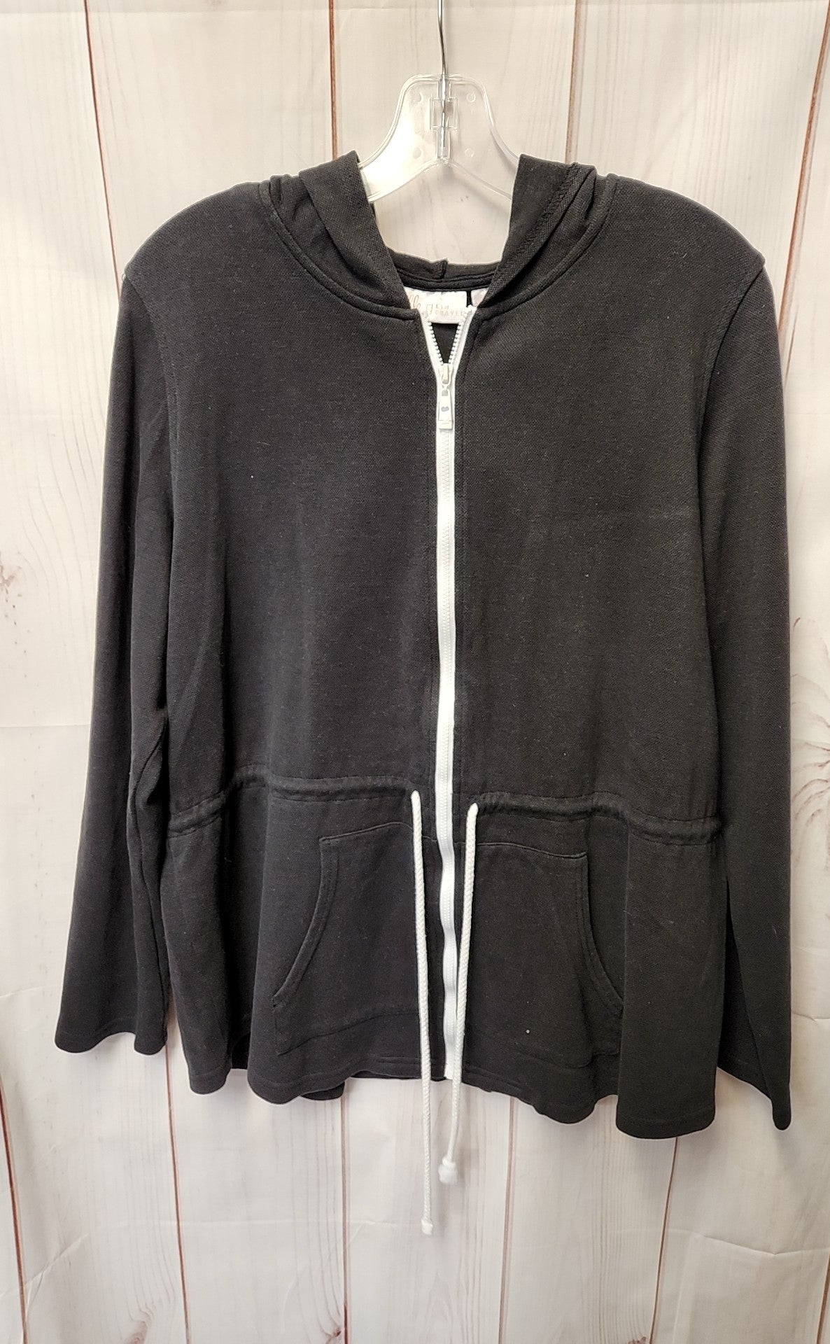 Belle by Kim Gravel Women's Size L Black Full Zip Hooded Sweatshirt