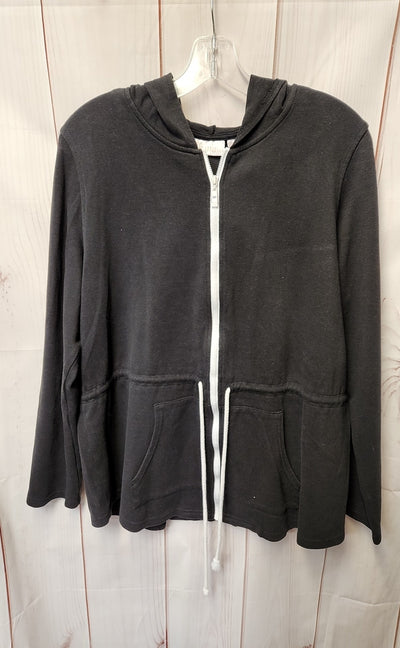 Belle by Kim Gravel Women's Size L Black Full Zip Hooded Sweatshirt