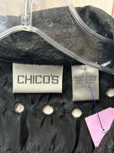 Chico's Women's Size 1 = US S Black 3/4 Sleeve Top