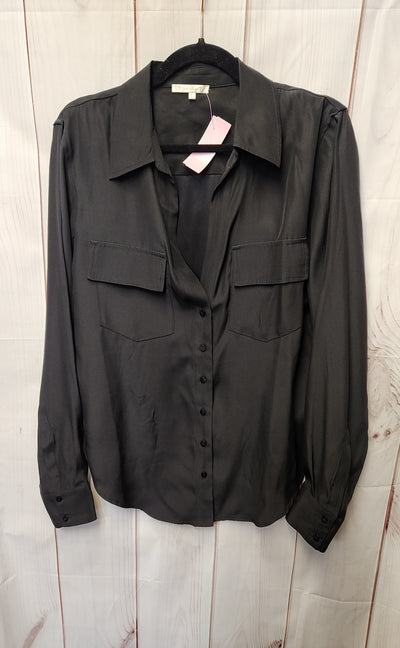 Gold Hawk Women's Size L Black Silk Long Sleeve Top