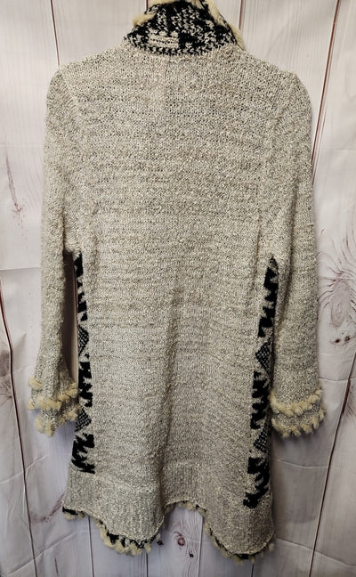 Venus Women's Size S Black & Beige Cardigan