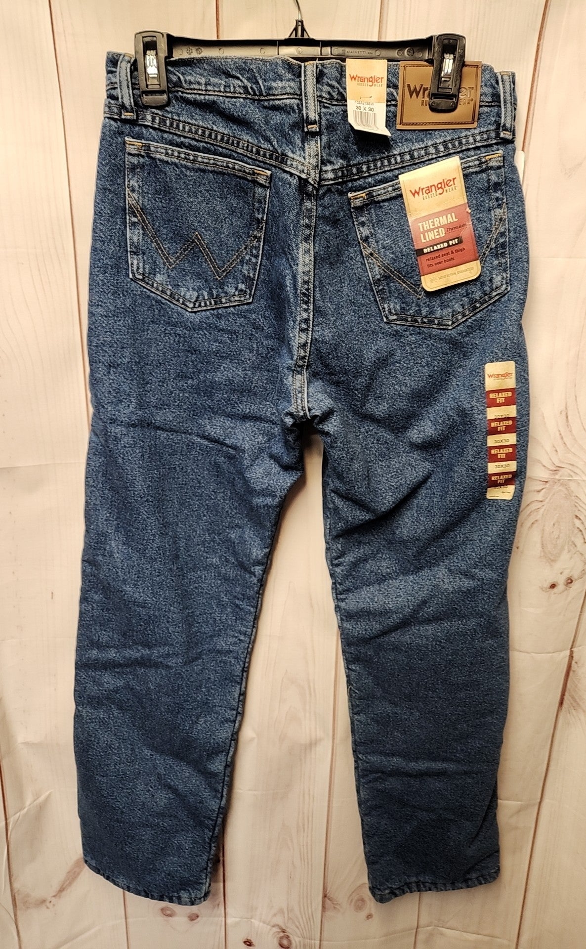 NWT Wrangler Men's Size 30x30 Blue Thermal Lined Jeans