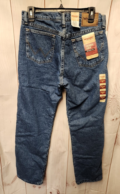 NWT Wrangler Men's Size 30x30 Blue Thermal Lined Jeans