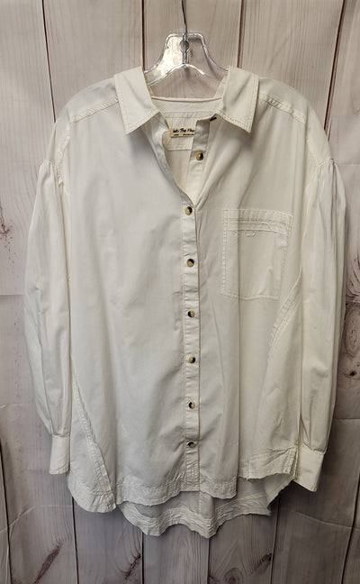 We the Free Women's Size L White Long Sleeve Top