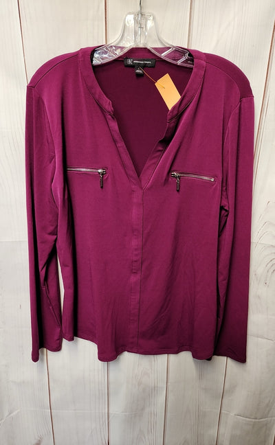 INC Women's Size L Purple Long Sleeve Top