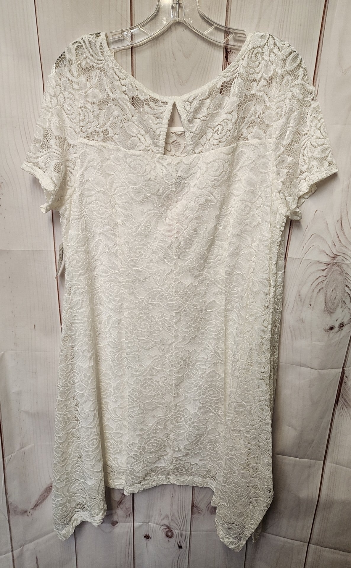 NWT Roz & Ali Women's Size XL White Lace Dress