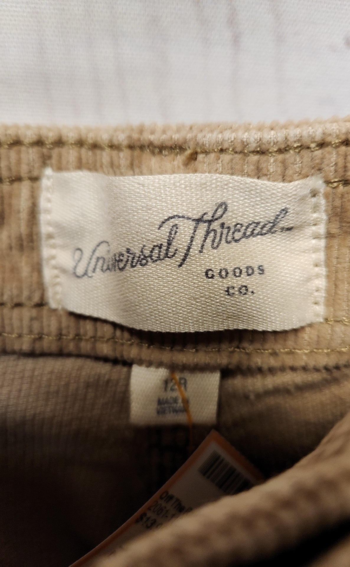 Universal Thread Women's Size 12 Tan Corduroy Pants Sailor Wide Leg