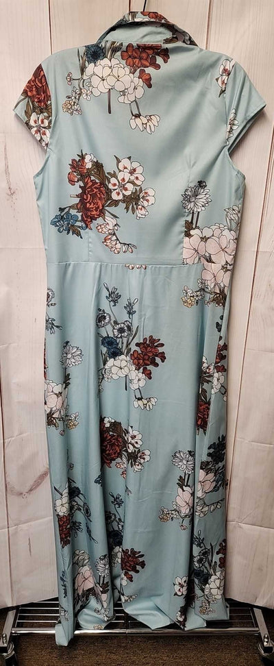 Misslook Women's Size M Light Blue Floral Dress