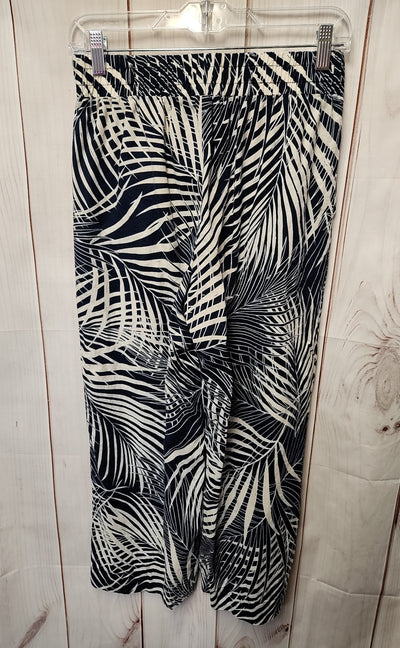 Panama Jack Women's Size S Navy Linen Blend Floral Pants