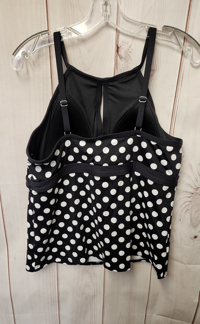 Lands End Women's Size 14 Black Swim Top