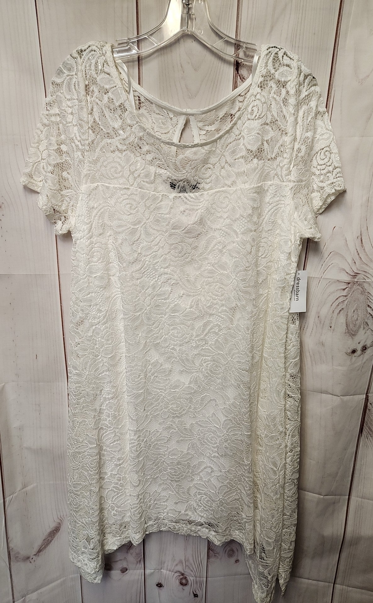 NWT Roz & Ali Women's Size XL White Lace Dress