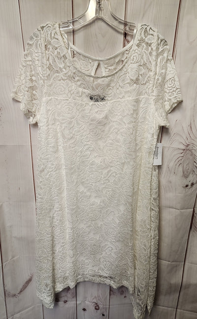 NWT Roz & Ali Women's Size XL White Lace Dress