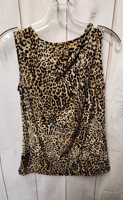 Eri & Ali Women's Size XS Brown Animal Print Sleeveless Top