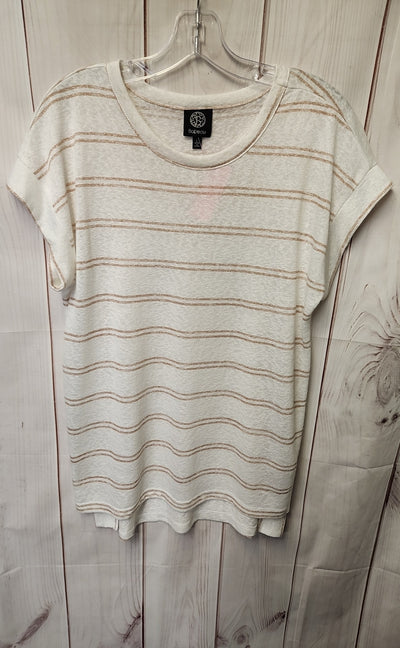 Bobeau Women's Size L White Short Sleeve Top