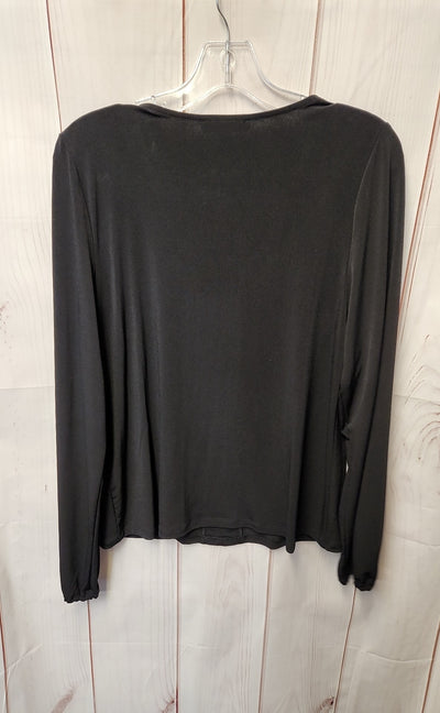 INC Women's Size M Black Long Sleeve Top