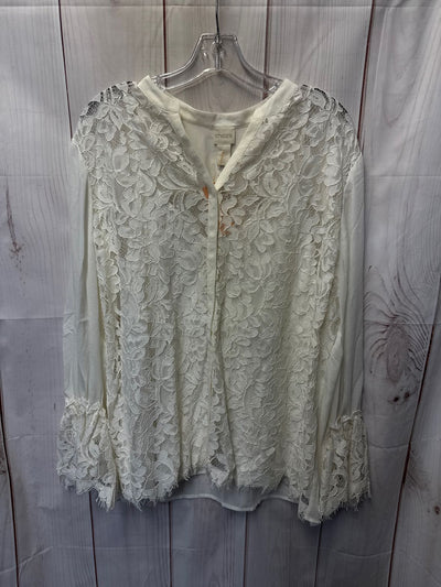 Chico's Women's Size 3 = XL White Long Sleeve Top