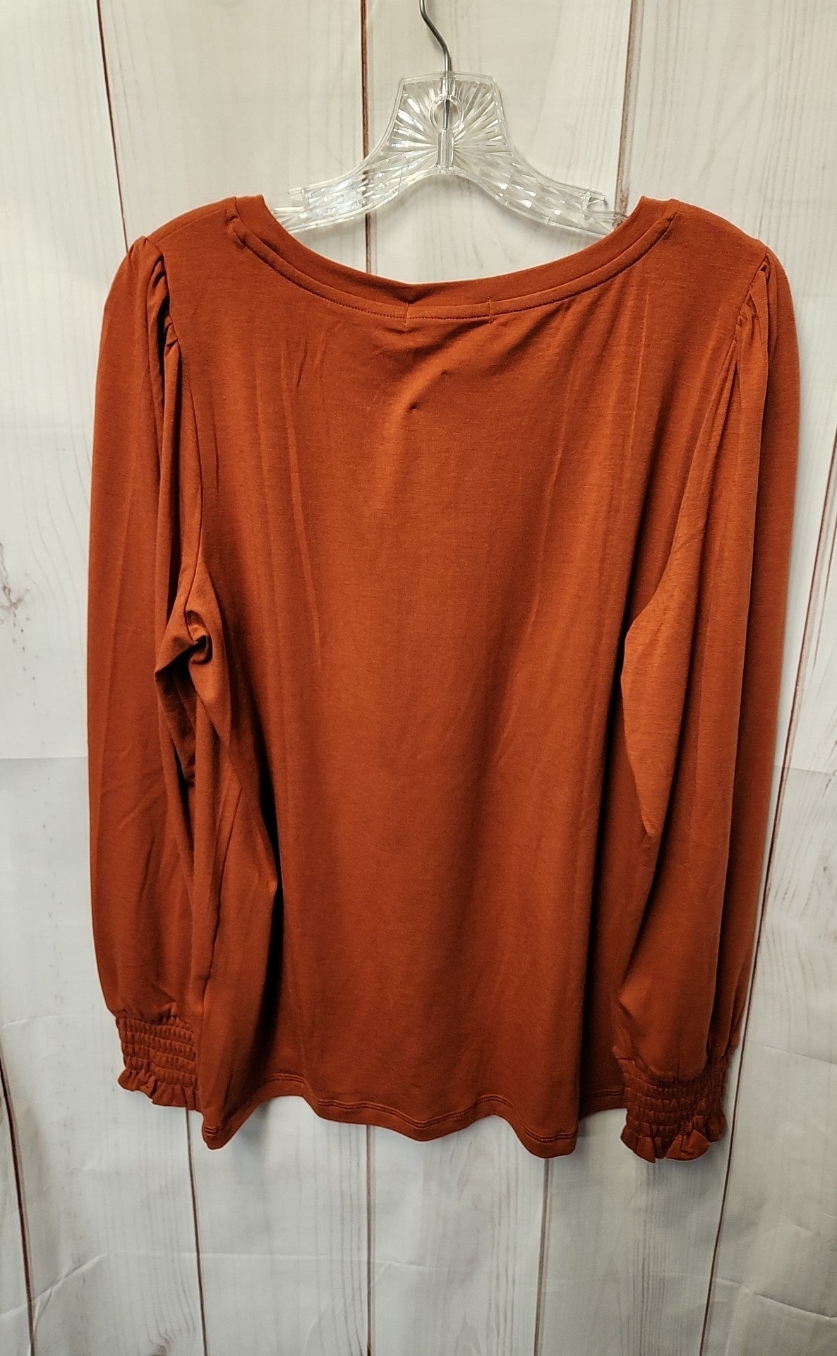 Automet Women's Size L Orange Long Sleeve Top