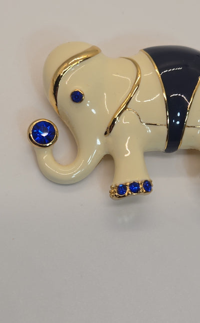 Gold Elephant Brooch Pin