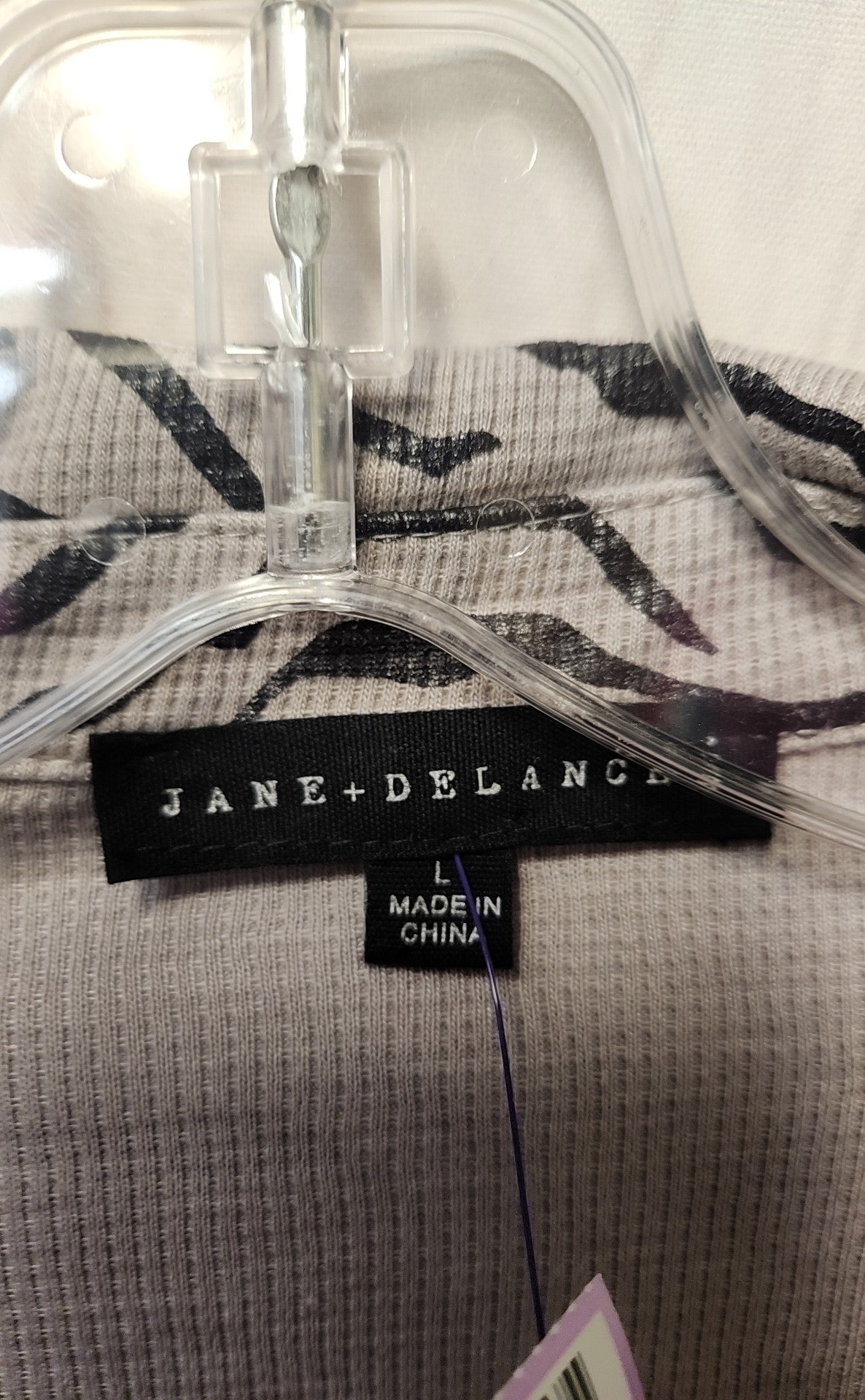 Jane & Delancey Women's Size L Gray Long Sleeve Top