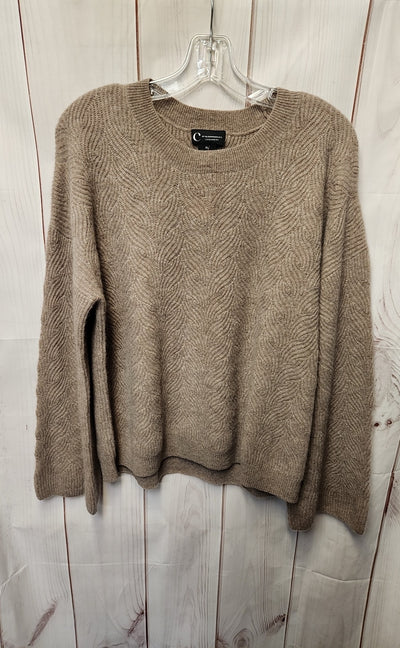 C by Bloomingdale's Women's Size XL Brown Cashmere Sweater