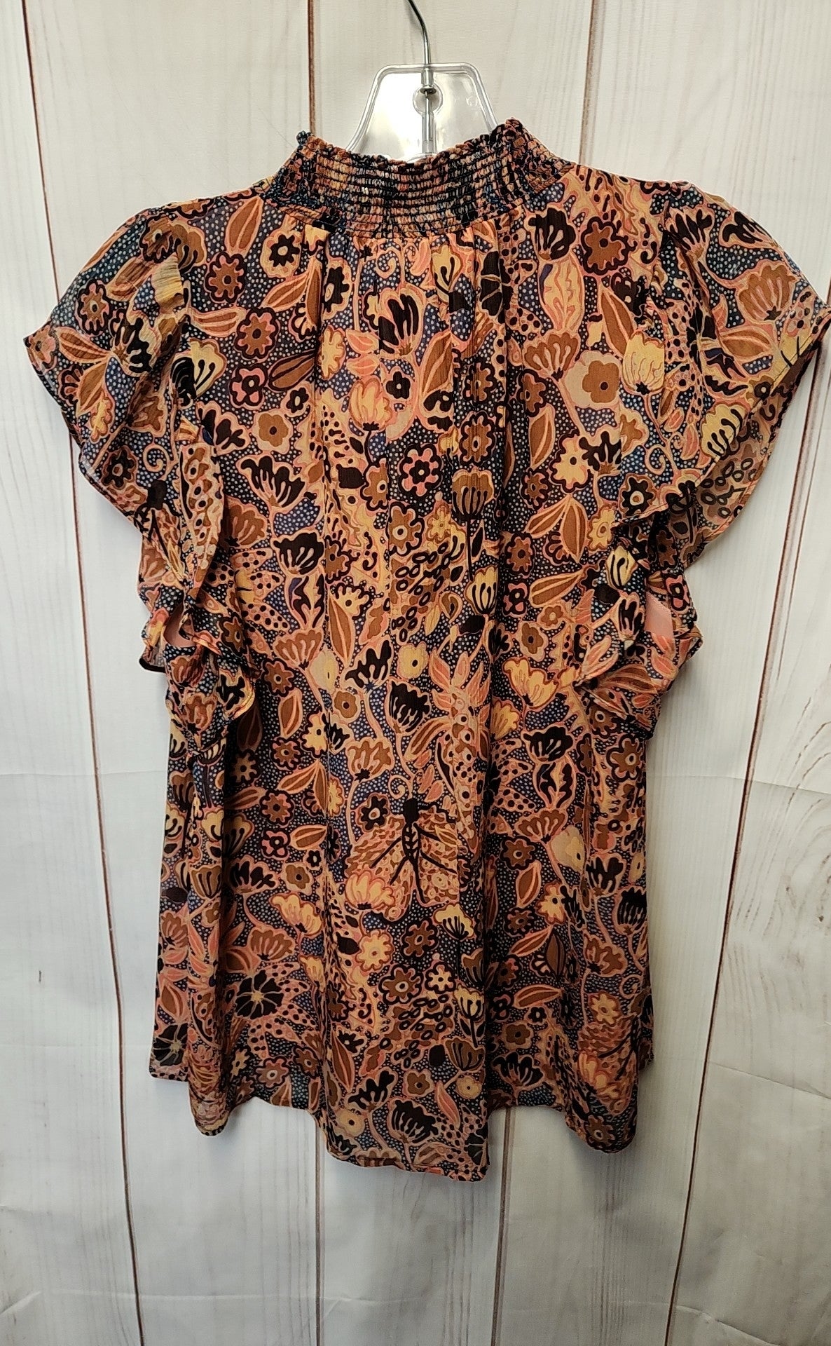 A.L.C. ALC Women's Size 6 Red Floral Short Sleeve Top