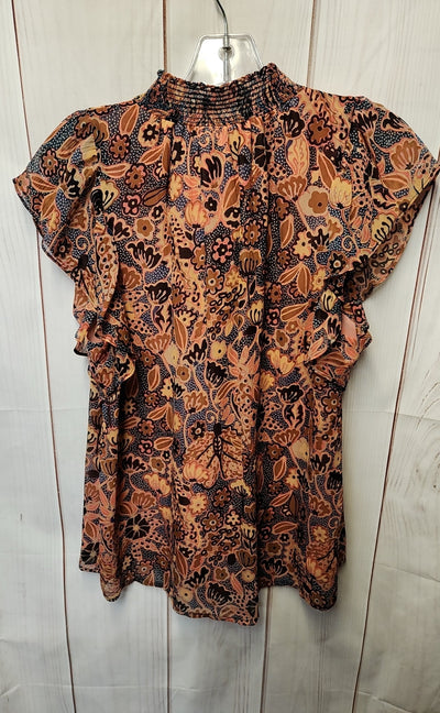 A.L.C. ALC Women's Size 6 Red Floral Short Sleeve Top