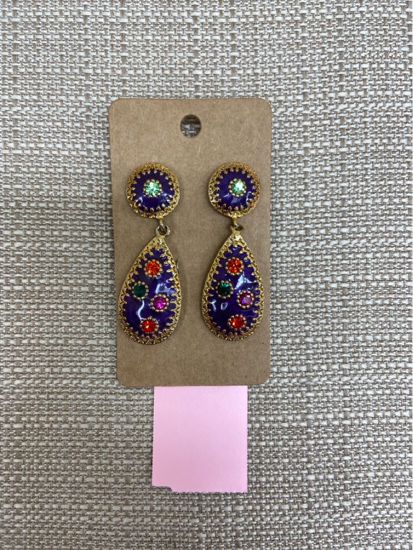 Purple Drop Earrings