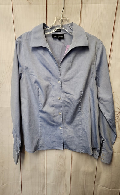 Jones New York Women's Size M Blue Long Sleeve Top