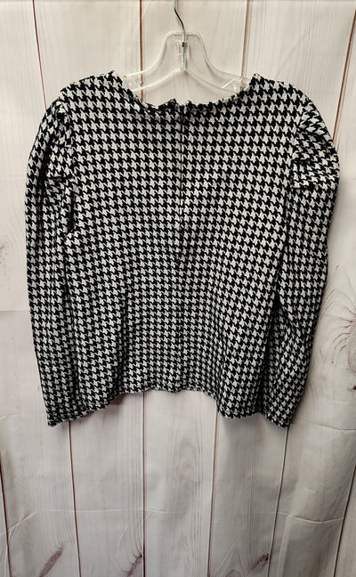 Who What Wear Women's Size L Black & White Long Sleeve Top
