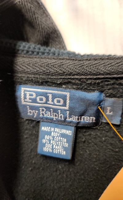 Polo by Ralph Lauren Men's Size L Black Full Zip Hooded Sweatshirt