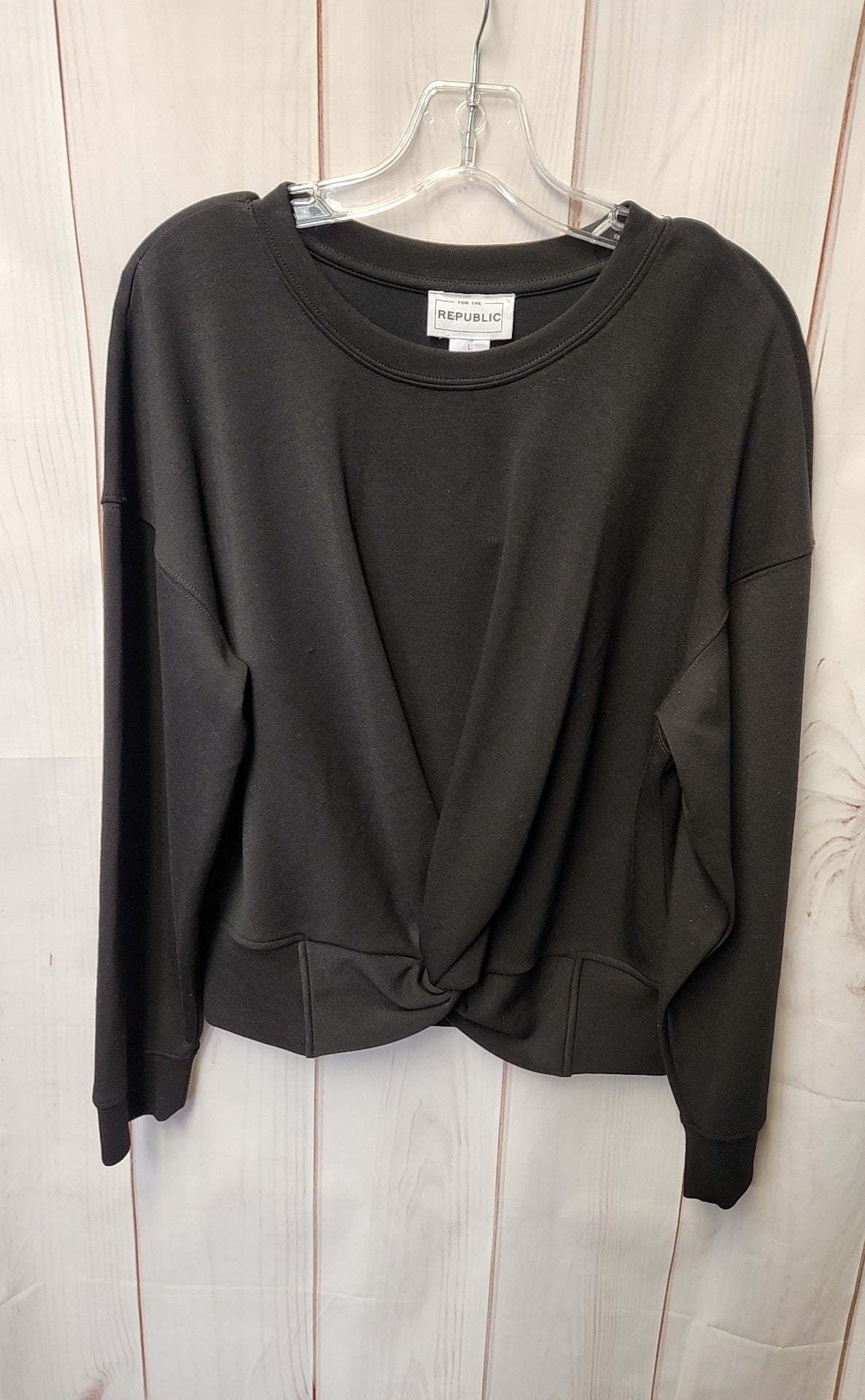 For The Republic Women's Size L Black Long Sleeve Top