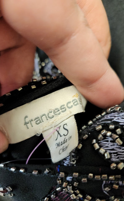 NWT Francesca's Women's Size XS Black Beaded Dress