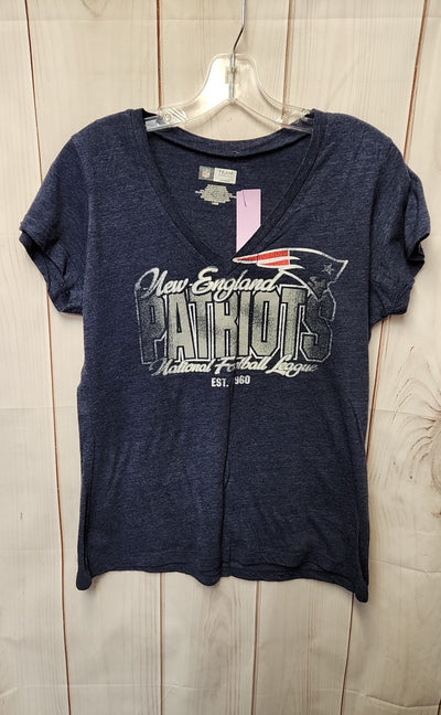Patriots Women's Size L Blue Short Sleeve Top