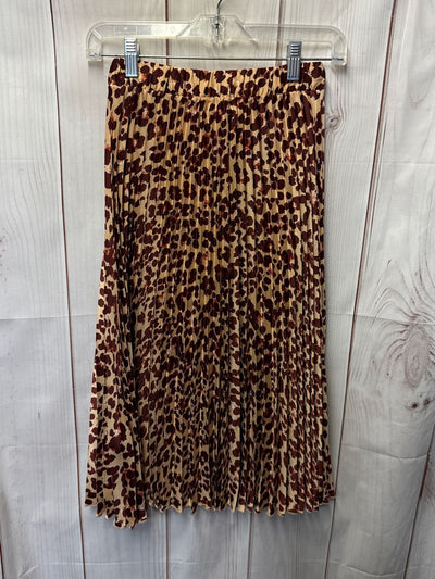 H&M Women's Size 0 Brown Animal Print Skirt