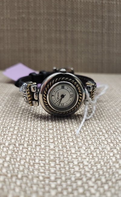 Brighton Black Leather Watch