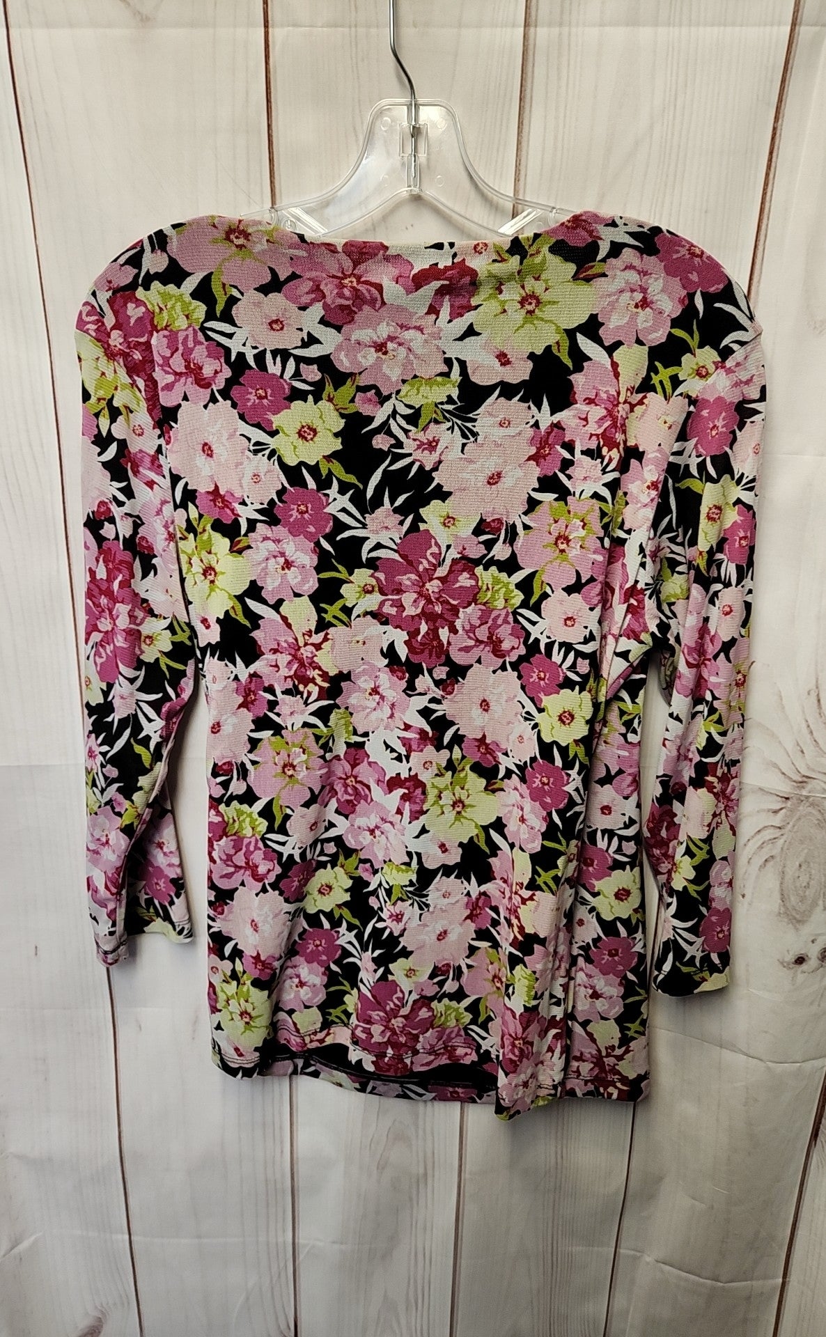 Coldwater Creek Women's Size M Pink Floral 3/4 Sleeve Top