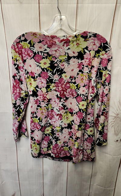 Coldwater Creek Women's Size M Pink Floral 3/4 Sleeve Top