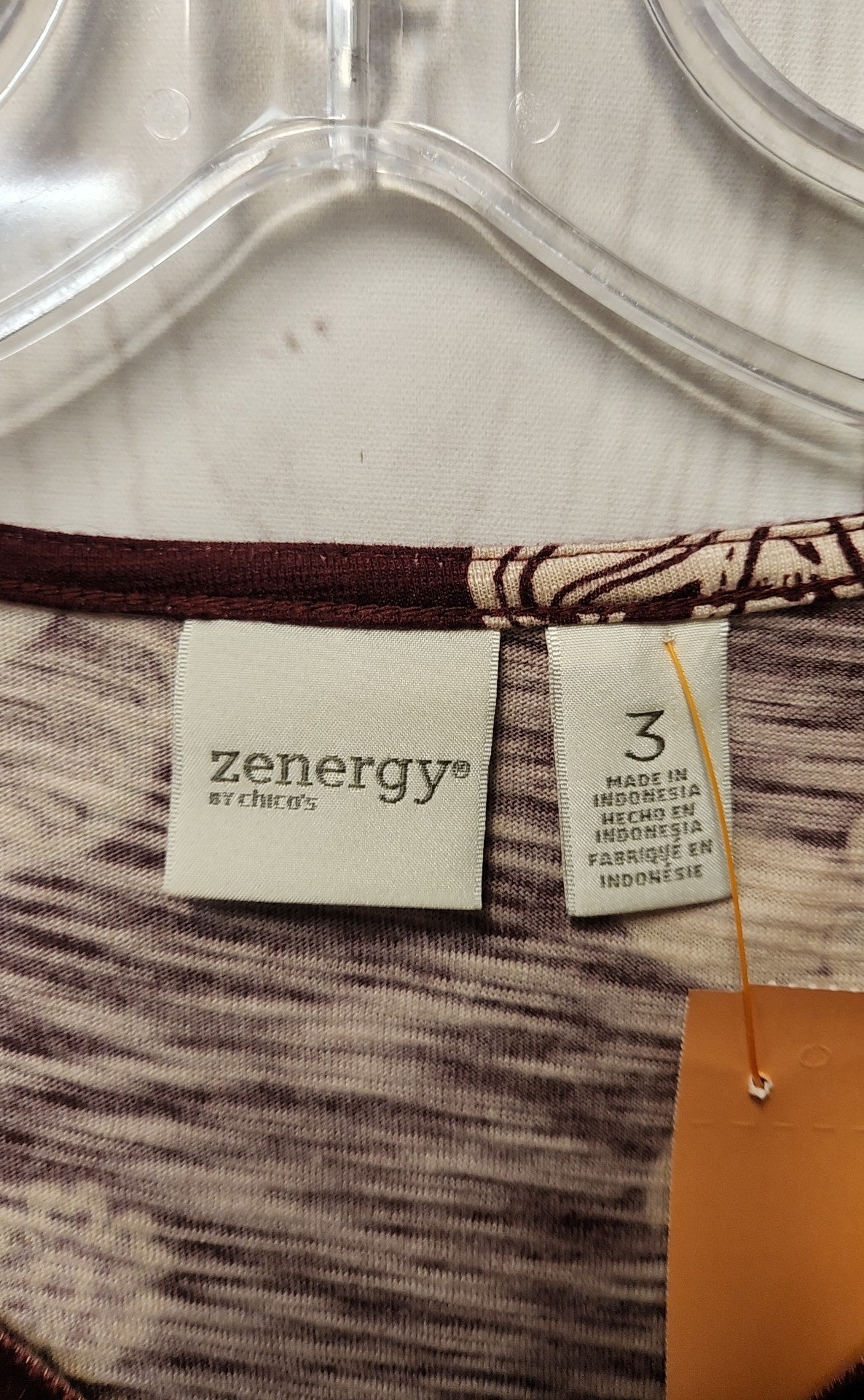 Zenergy - Chico's Women's Size 3 = US XL Purple Floral Long Sleeve Top