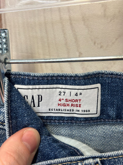 Gap Women's Size 27 (3-4) Blue Shorts 4" Short Mid Rise