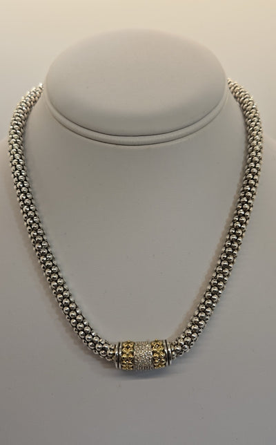 Gabrielle Bruni 14K Gold & .925 Sterling Silver Diamond Necklace & Bracelet Set