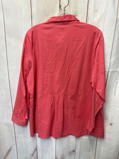 J Jill Women's Size L Pink Long Sleeve Top