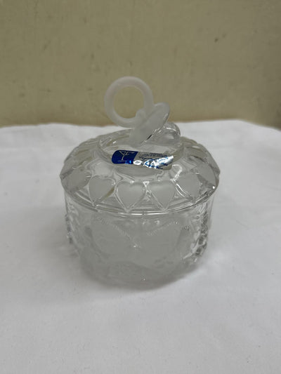 Crystal Clear Industries Handcut 24% Lead Crystal Baby Motif Pacifier Lid Jar