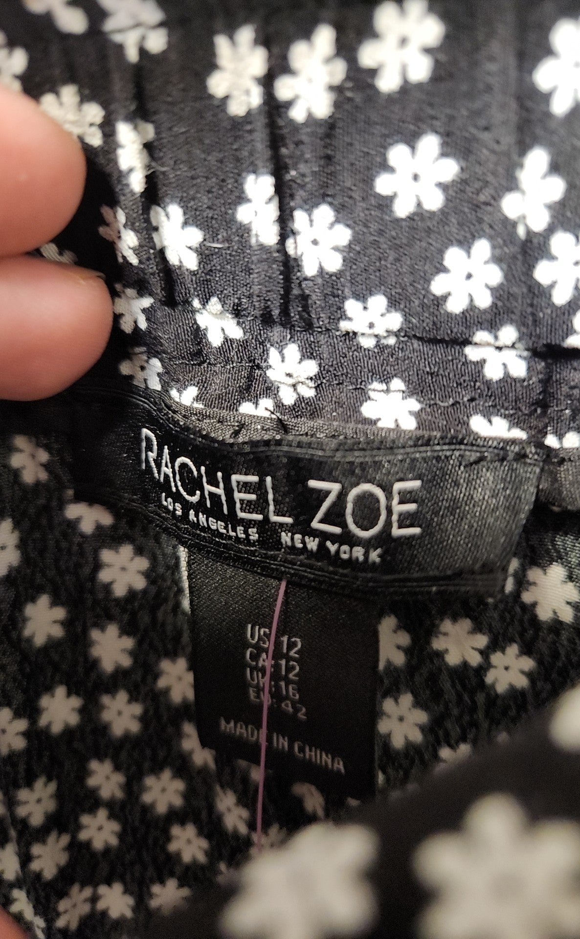 Rachel Zoe Women's Size 12 Black Floral Skirt