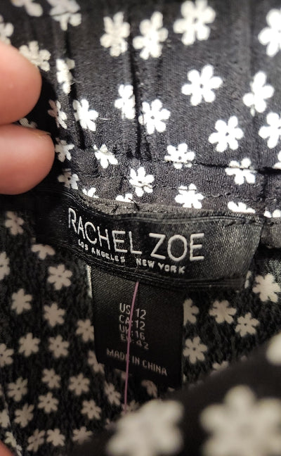 Rachel Zoe Women's Size 12 Black Floral Skirt